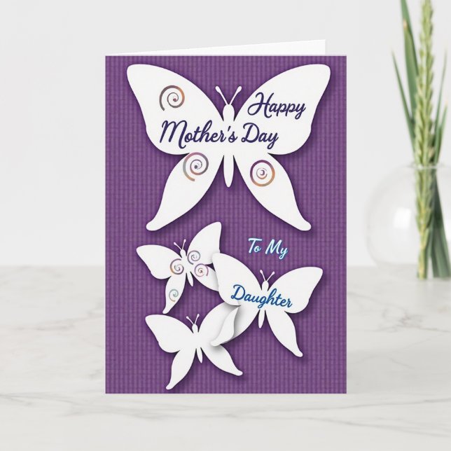 Violet Butterflies Mothers Day Card (Front)