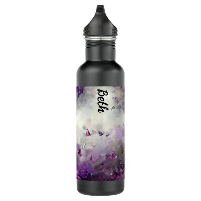 Violet & Butterflies Water Bottle (Right)