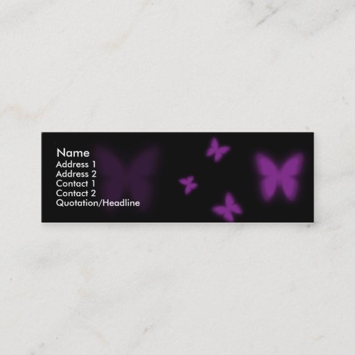 Customizable Violet Butterfly Business Card Templates