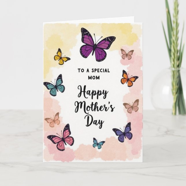 Violet Butterfly Mothers Day Card (Front)