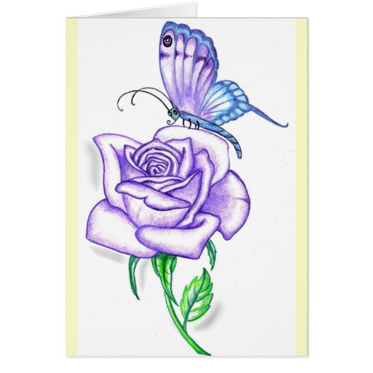 Violet Butterfly with Rose (Front)