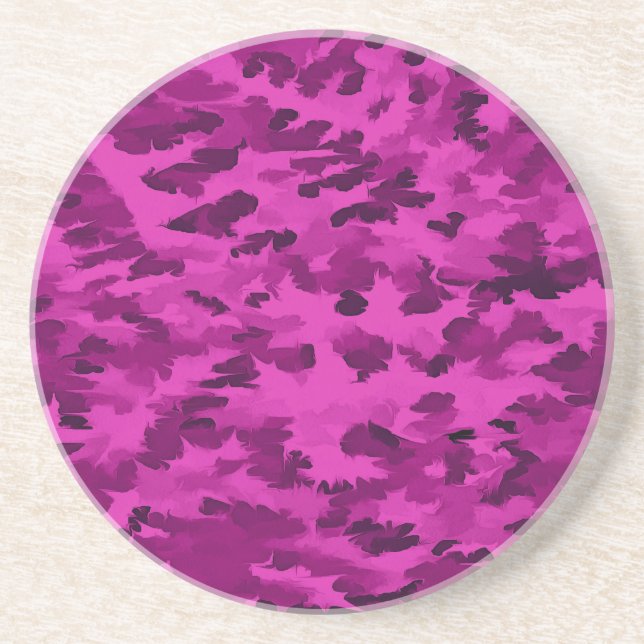 Violet Camouflage Pattern Coaster (Front)