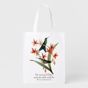 Violet Capped Wood Nymph Hummingbird Grocery Bag