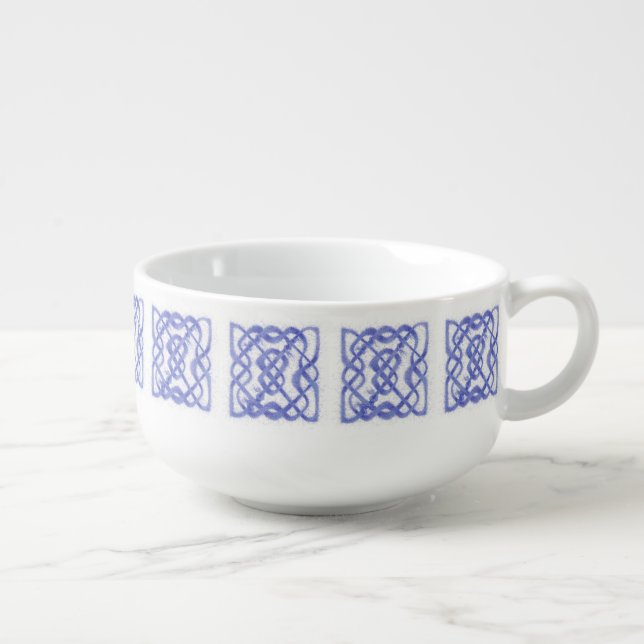 VIOLET CELTIC KNOT Cereal or Soup Mug (Left)
