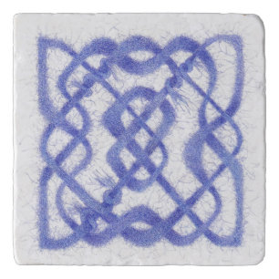 VIOLET CELTIC KNOT Marble Stone Trivet