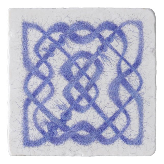 VIOLET CELTIC KNOT Marble Stone Trivet (Front)