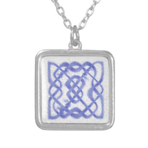 VIOLET CELTIC KNOT Silver Finish Necklace