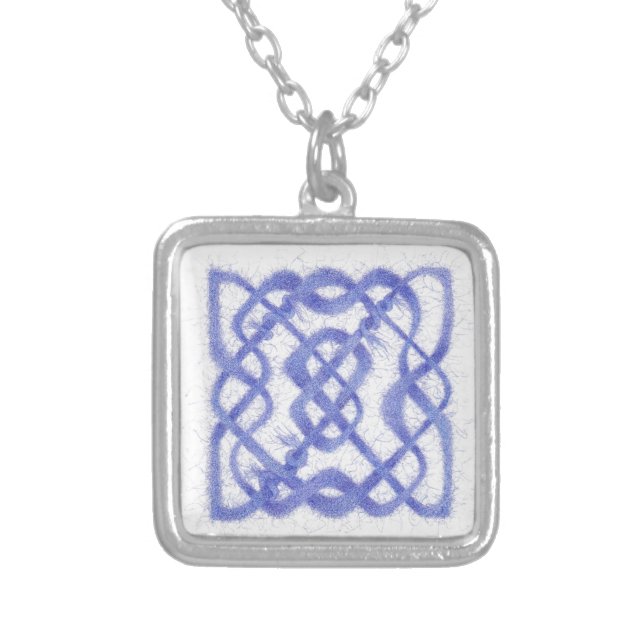 VIOLET CELTIC KNOT Silver Finish Necklace (Front)