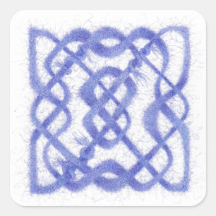 VIOLET CELTIC KNOT Small Square Stickers