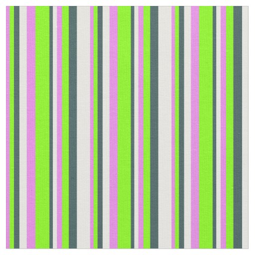Violet, Chartreuse, Dark Slate Gray & Mint Cream Fabric