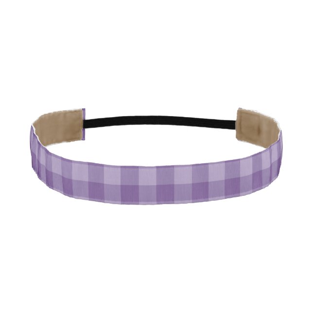 Violet checkered background athletic headband (Front)
