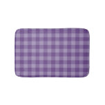 Violet checkered background bathroom mat