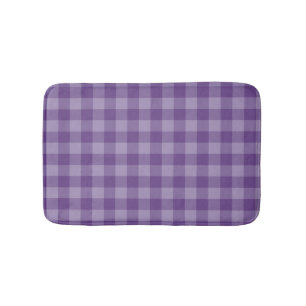 Violet checkered background bathroom mat