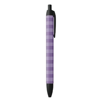 Violet Checkered Background Black Ink Pen by boutiquey at Zazzle