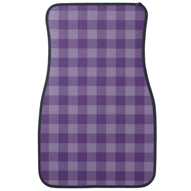 Violet checkered background car floor mat (Front)
