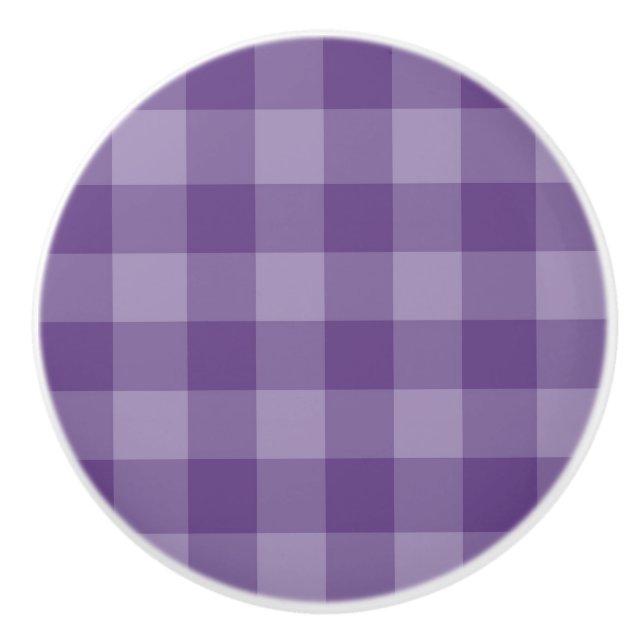 Violet checkered background ceramic knob (Front)