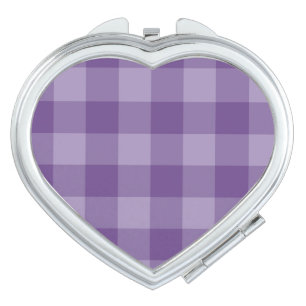 Violet checkered background compact mirror