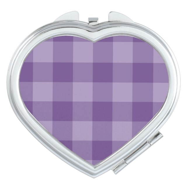 Violet checkered background compact mirror (Front)