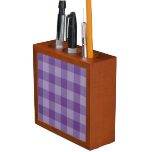Violet checkered background desk organizer