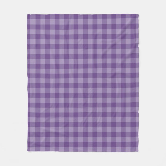 Violet checkered background fleece blanket (Front)