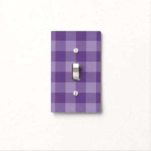 Violet checkered background light switch cover