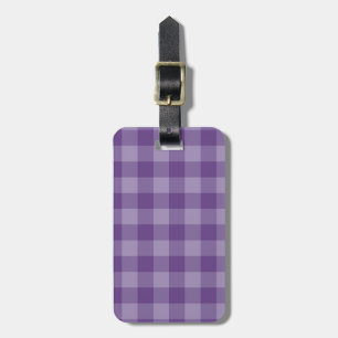 Violet checkered background luggage tag