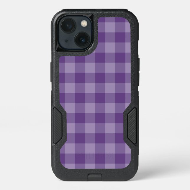 Violet checkered background otterbox iPhone case (Back)