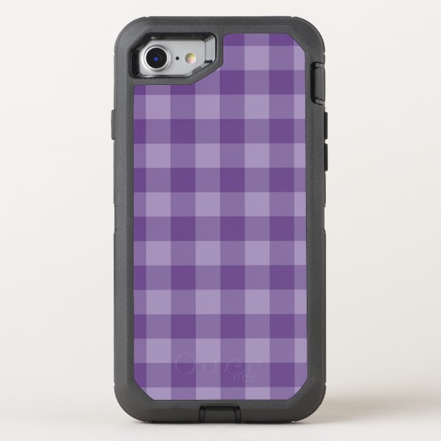 Violet checkered background otterbox iPhone case (Back)