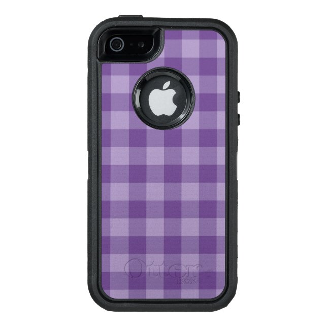 Violet checkered background otterbox iPhone case (Back)