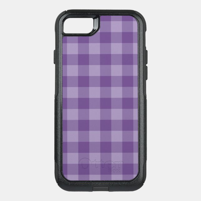 Violet checkered background otterbox iPhone case (Back)