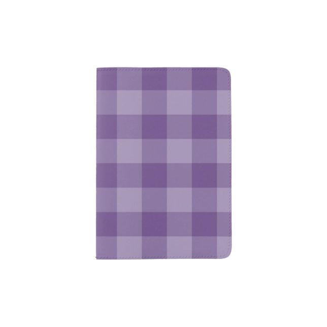 Violet checkered background passport holder (Front)
