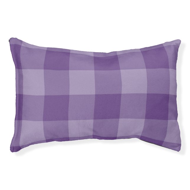 Violet checkered background pet bed (Front)