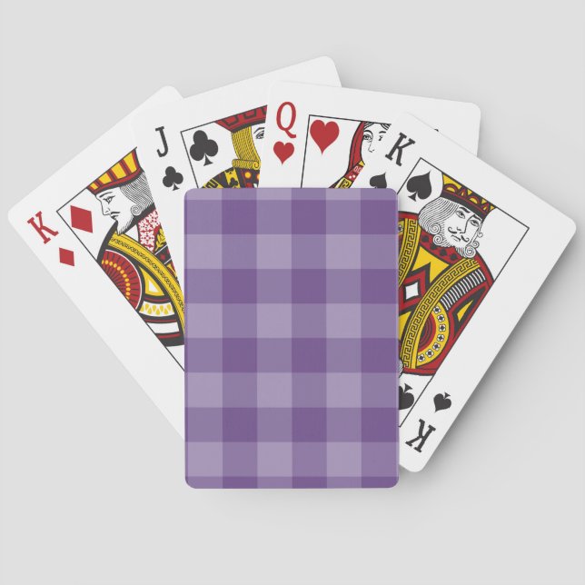 Violet checkered background poker cards (Back)