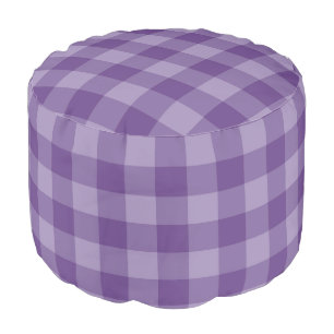 Violet checkered background pouf