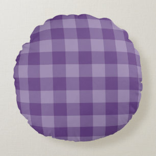 Violet checkered background round pillow