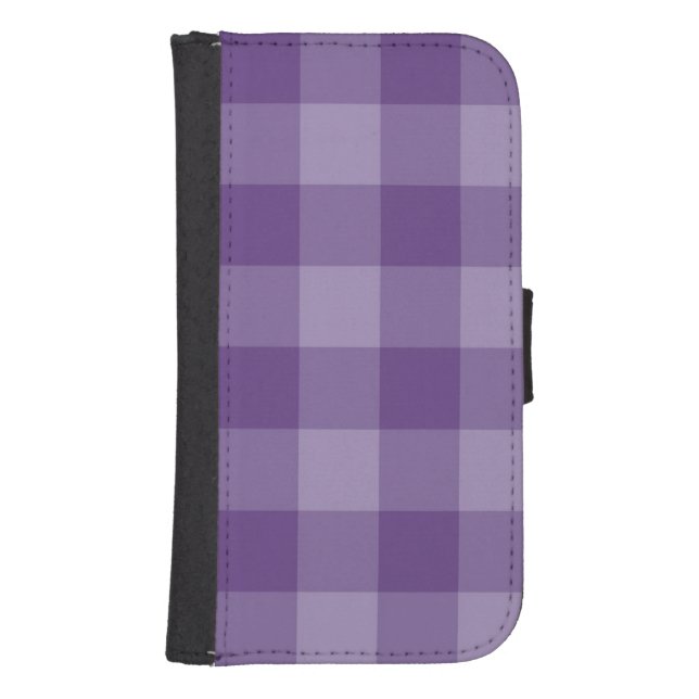Violet checkered background samsung galaxy wallet case (Front)