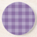 Violet checkered background sandstone coaster