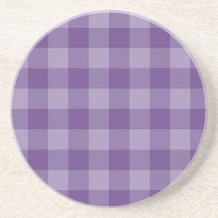 Violet checkered background sandstone coaster