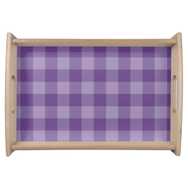 Violet checkered background serving tray (Front)