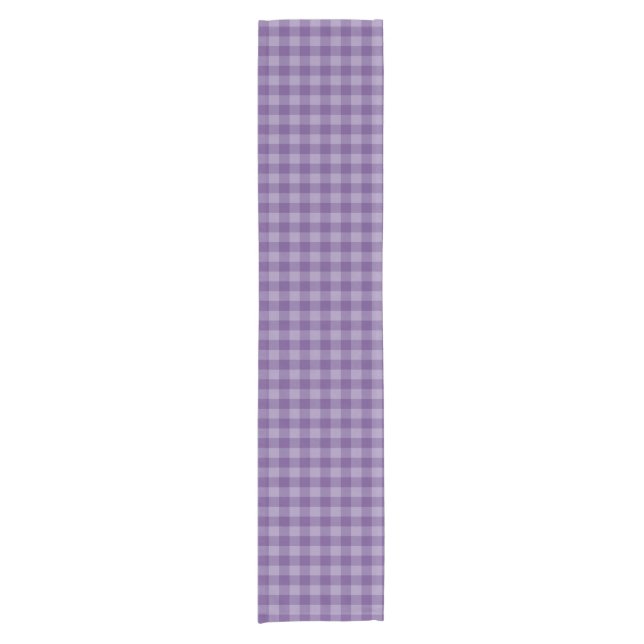 Violet checkered background short table runner (Front)