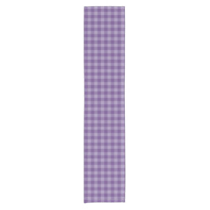 Violet checkered background short table runner