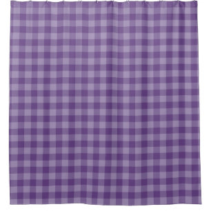 Violet checkered background shower curtain