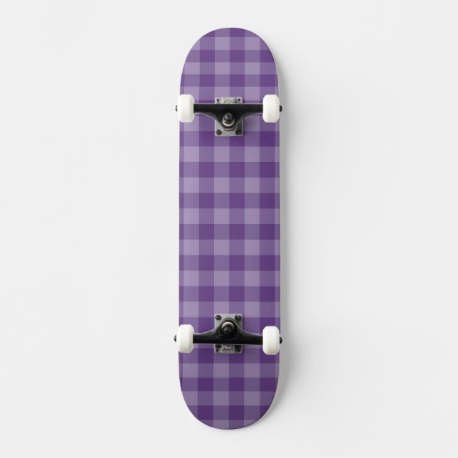 Violet checkered background skateboard (Front)