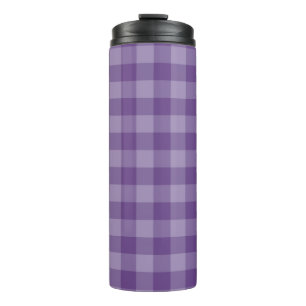 Violet checkered background thermal tumbler