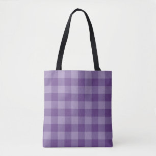 Violet checkered background tote bag