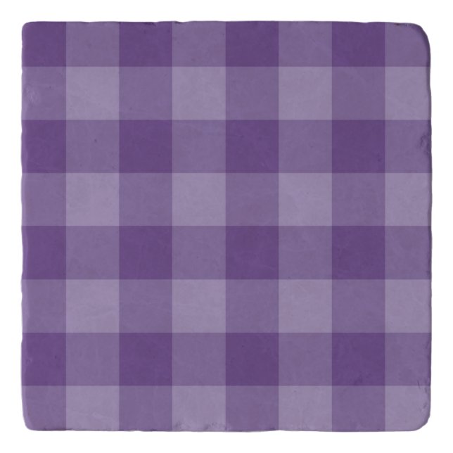 Violet checkered background trivet (Front)