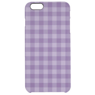 Violet checkered background clear iPhone 6 plus case