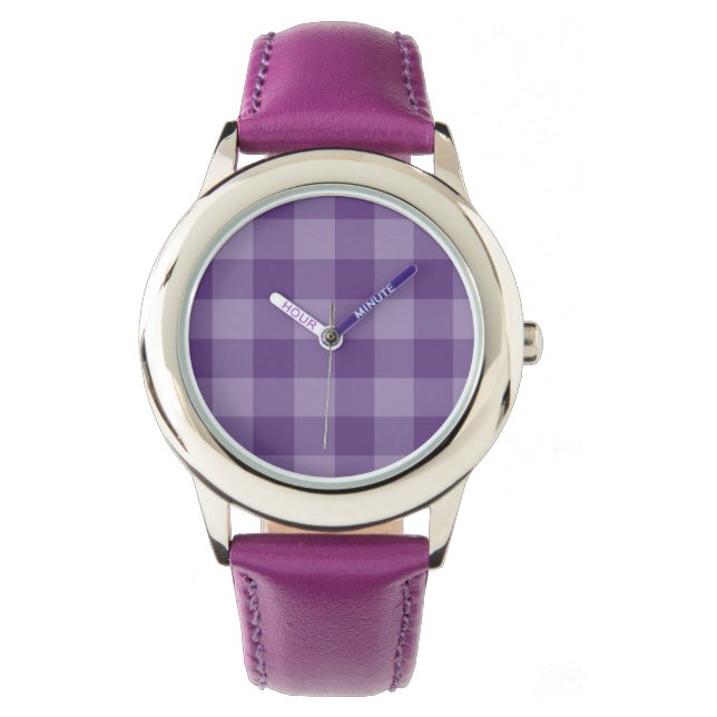 Violet checkered background watch (Front)