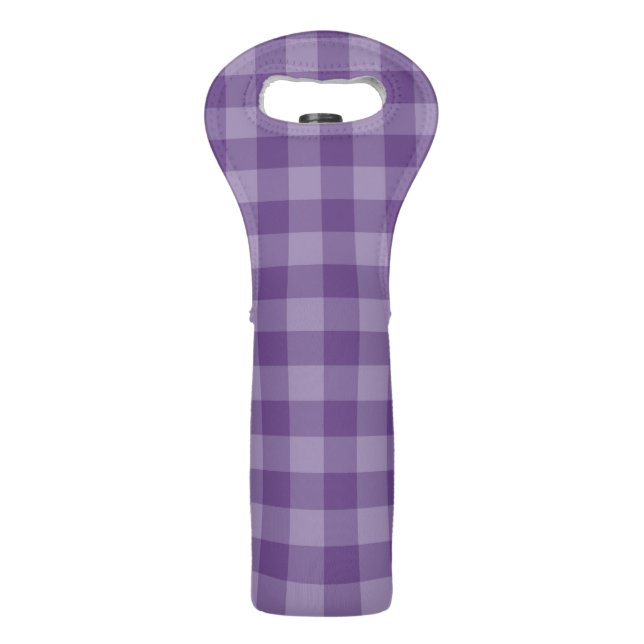 Violet checkered background wine bag (Front)
