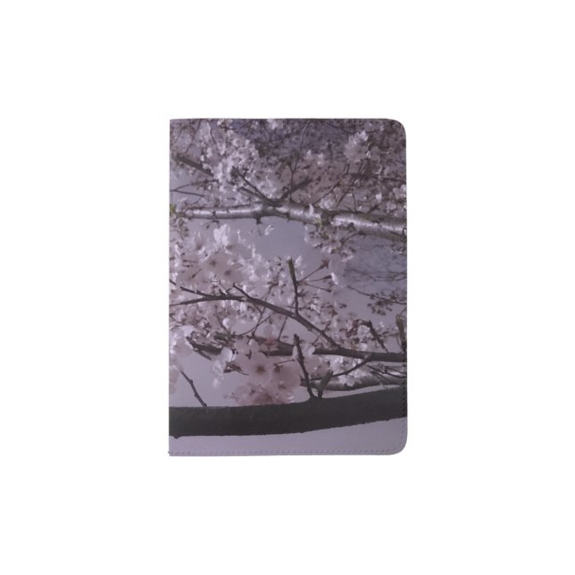 Violet Cherry Blossom Passport Holder (Front)